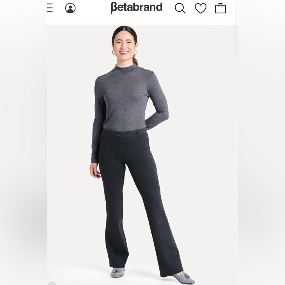 LIKE NEW BETABRAND SIZE LARGE CHARCOAL STRAIGHT LEG TROUSERS/YOGA PANTS